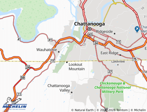 Mapa MICHELIN Lookout Mountain - ViaMichelin