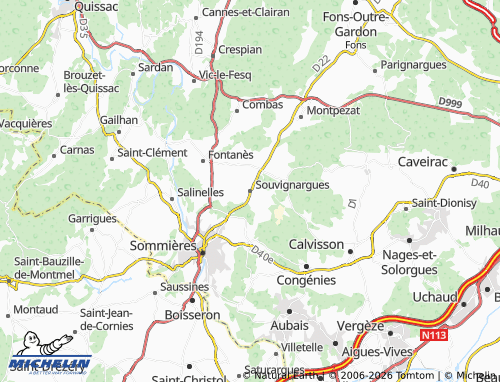 Mappa MICHELIN Souvignargues - ViaMichelin