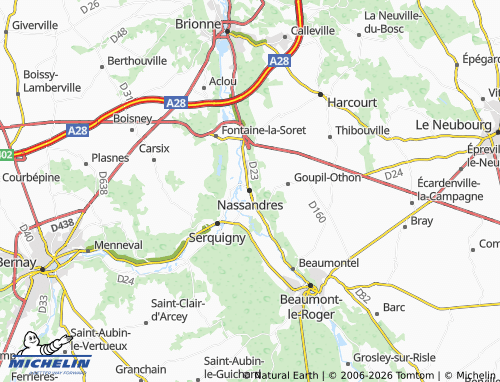 MICHELIN Nassandres-sur-Risle map - ViaMichelin