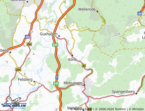 Mapa MICHELIN Körle - ViaMichelin