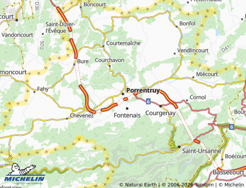 MICHELIN-Landkarte Pruntrut - ViaMichelin