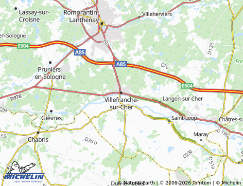 MICHELIN Villefranche-sur-Cher map - ViaMichelin