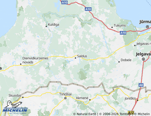 Mapa MICHELIN Saldus novads - ViaMichelin