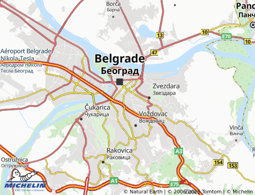 Carte MICHELIN Vračar - ViaMichelin
