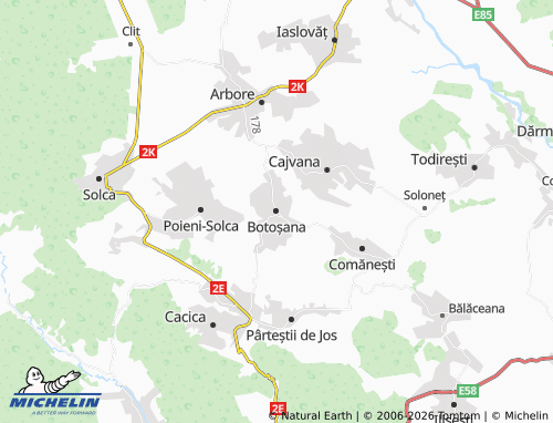 Mappa MICHELIN Botoșana - ViaMichelin