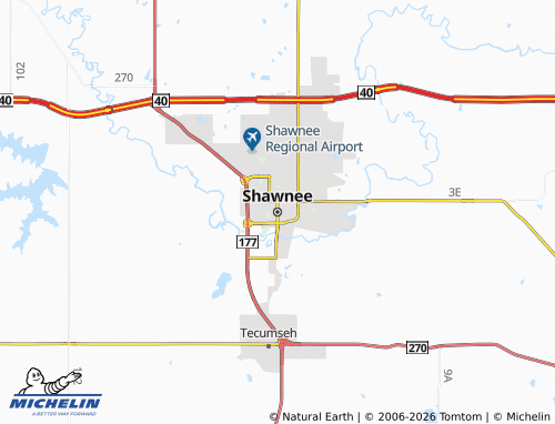 Mappa MICHELIN Shawnee - ViaMichelin