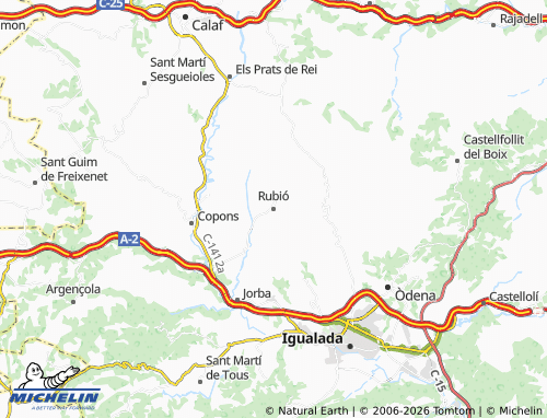 Carte MICHELIN Rubió - ViaMichelin