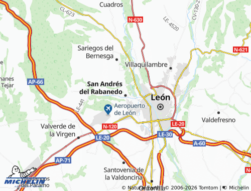 MICHELIN San Andrés del Rabanedo map - ViaMichelin