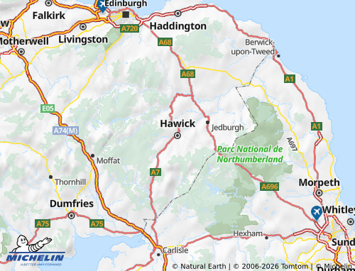Mappa MICHELIN The Scottish Borders - ViaMichelin