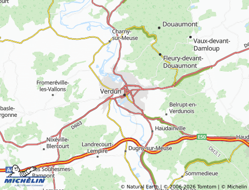 MICHELIN Verdun map - ViaMichelin