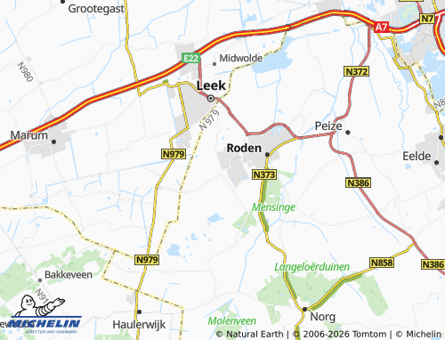 Kaart MICHELIN Nieuw-Roden - ViaMichelin