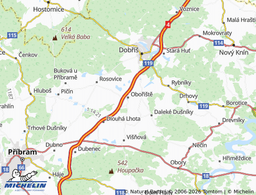 Mappa MICHELIN Obořiště - ViaMichelin