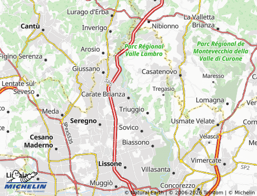 Carte MICHELIN Carate Brianza - ViaMichelin