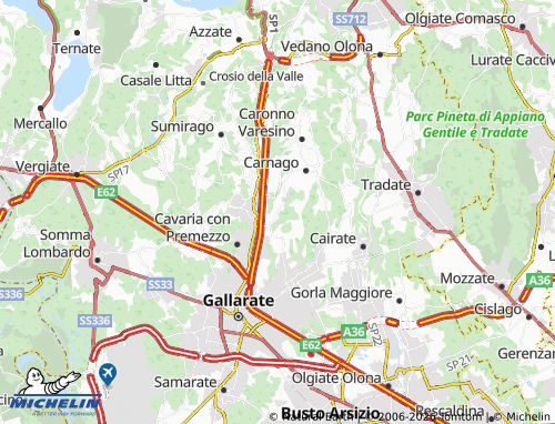 MICHELIN Oggiona con Santo Stefano map - ViaMichelin