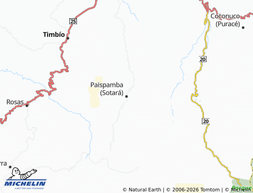 Carte MICHELIN Paispamba (Sotará) - ViaMichelin