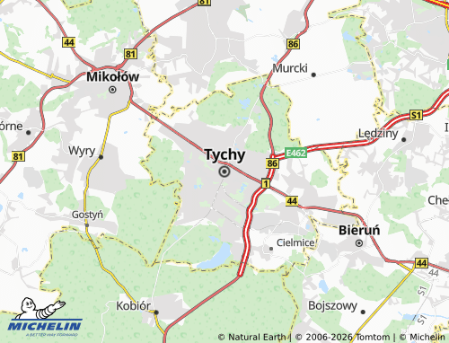MICHELIN Tychy map - ViaMichelin