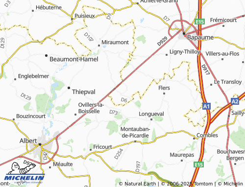Carte MICHELIN Martinpuich - ViaMichelin