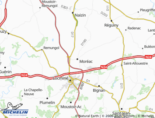 MICHELIN Moréac map - ViaMichelin