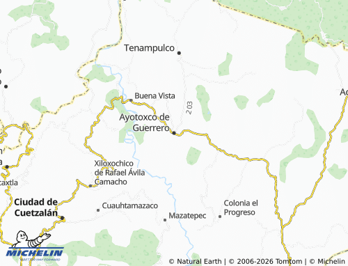 Mappa MICHELIN Ayotoxco de Guerrero - ViaMichelin