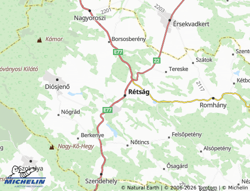 Mapa MICHELIN Rétság - ViaMichelin