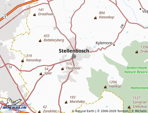 MICHELIN Stellenbosch map - ViaMichelin