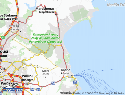 Mapa MICHELIN Nea Makri - ViaMichelin