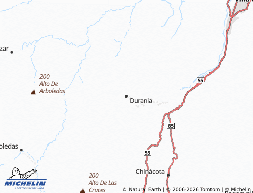 MICHELIN Durania map - ViaMichelin