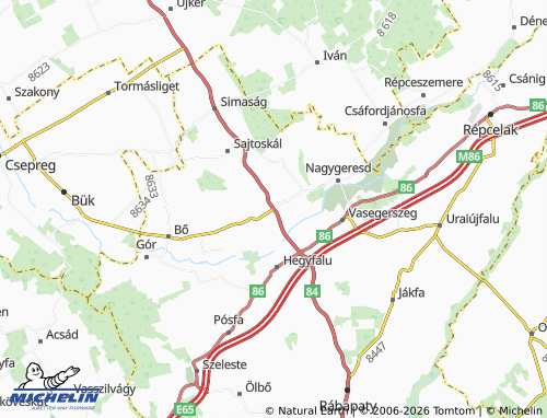 Mapa MICHELIN Tompaládony - ViaMichelin