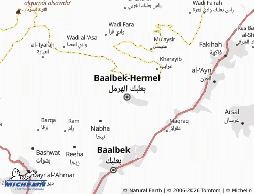 Mapa MICHELIN Baalbek Hermel - ViaMichelin