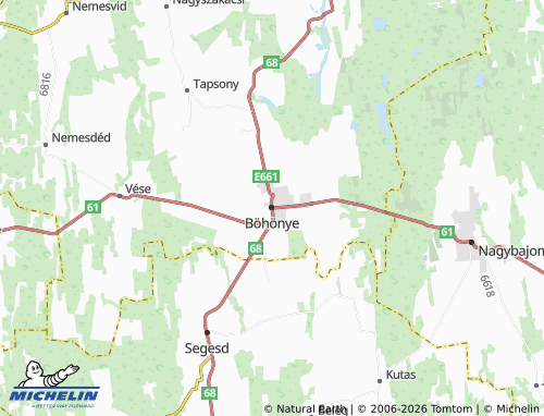 MICHELIN Böhönye map - ViaMichelin