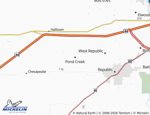 Mapa MICHELIN Pond Creek - ViaMichelin