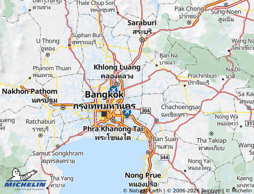 MICHELIN Amphoe Lam Luk Ka map - ViaMichelin