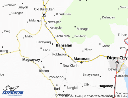 MICHELIN Bansalan map - ViaMichelin