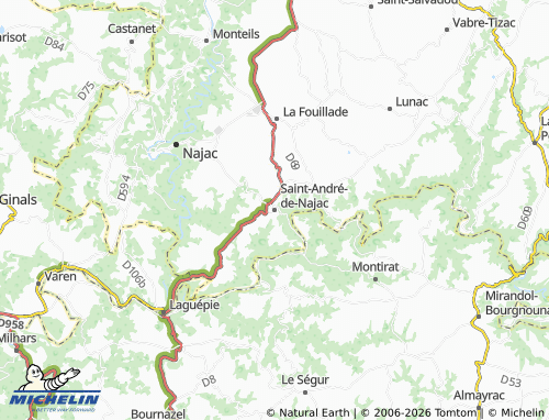 MICHELIN Saint-André-de-Najac map - ViaMichelin