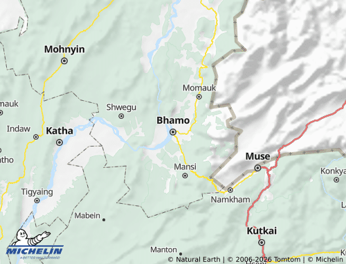 MICHELIN Bhamo District map - ViaMichelin