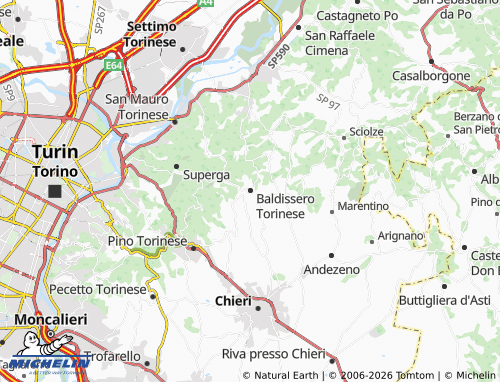 Carte MICHELIN Baldissero Torinese - ViaMichelin