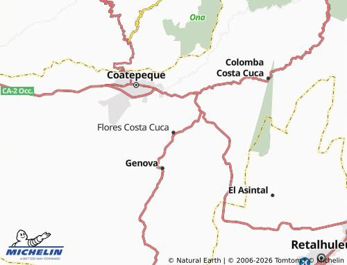 MICHELIN Flores Costa Cuca map - ViaMichelin