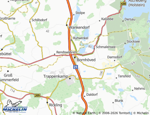 MICHELIN Bornhöved map - ViaMichelin