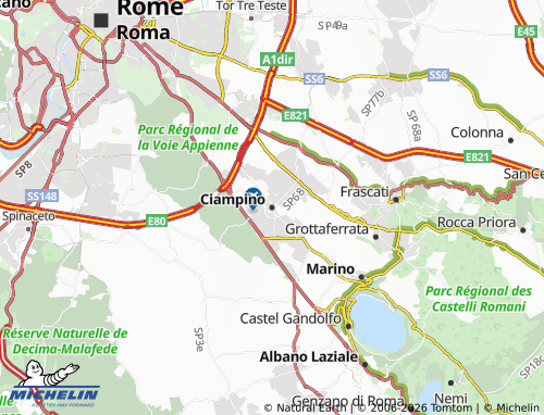 MICHELIN-Landkarte Ciampino - ViaMichelin