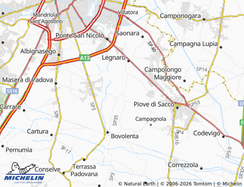 MICHELIN Polverara map - ViaMichelin