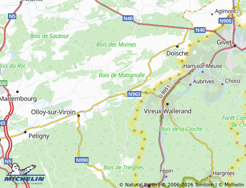 MICHELIN Treignes map - ViaMichelin