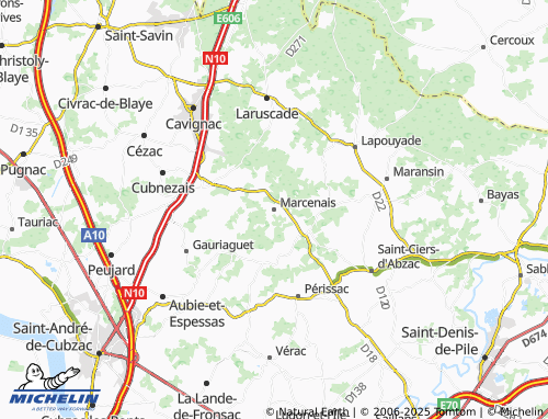 MICHELIN Marcenais map - ViaMichelin