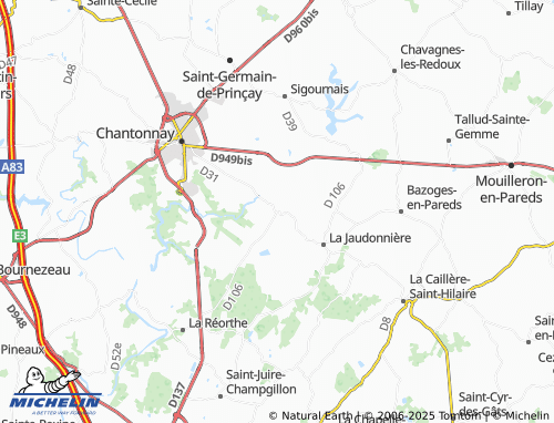 Carte MICHELIN Saint-Philbert-du-Pont-Charrault - ViaMichelin