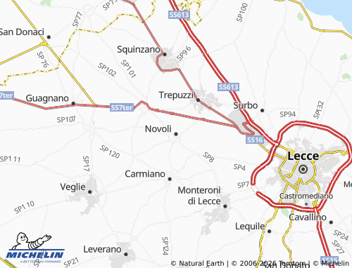 Mapa MICHELIN Novoli - ViaMichelin