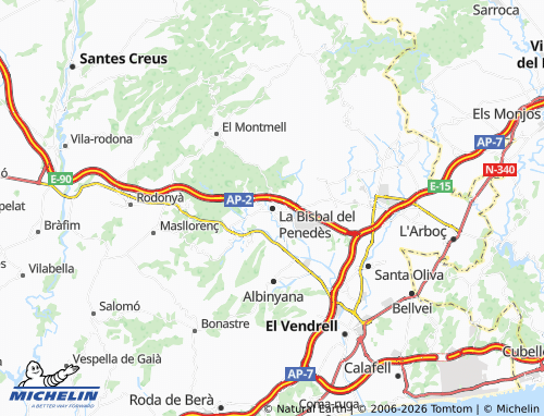 MICHELIN La Bisbal del Penedès map - ViaMichelin