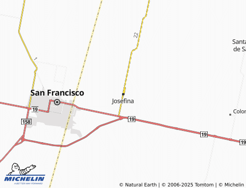 MICHELIN Josefina map - ViaMichelin