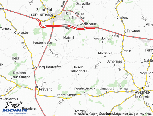 MICHELIN-Landkarte Monts-en-Ternois - ViaMichelin