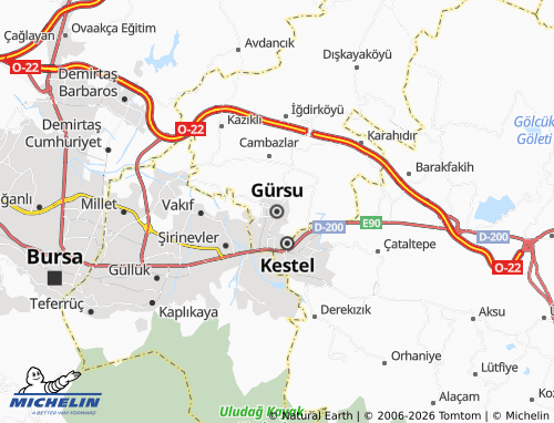 MICHELIN Gürsu map - ViaMichelin