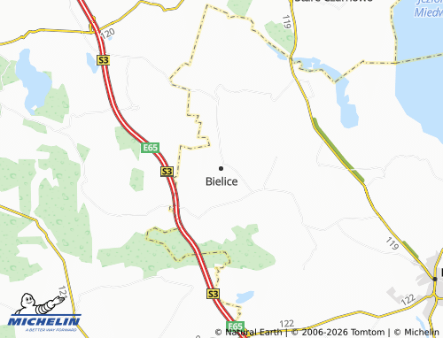 MICHELIN Bielice map - ViaMichelin