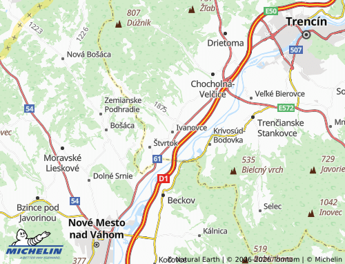 MICHELIN Ivanovce map - ViaMichelin
